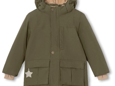 Mini A ture Olive night Kastorio Fleece Vinterjakke Discount