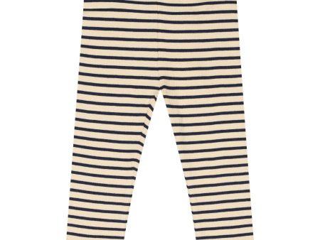 Petit Piao Indigo Plum Dark Off White Leggings Modal Striped Online Hot Sale