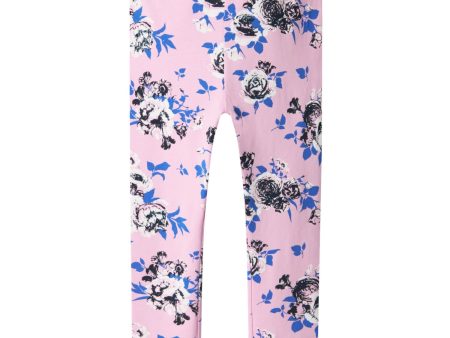 Name It Pastel Lavender Big Flowers Vivian AOP Leggings For Discount