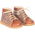 Angulus Cognac Multi Glitter Klassisk Begynder Snøresko Med Funklende Glitter Online Sale