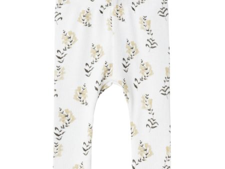 Lil Atelier Coconut Milk Yellow Flower Gavo Slim Legging For Cheap