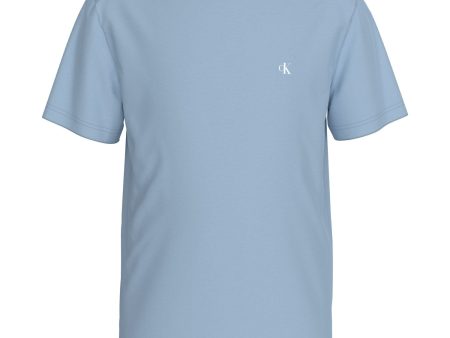 Calvin Klein Faded Denim Monogram Mini Badge T-Shirt Online Sale