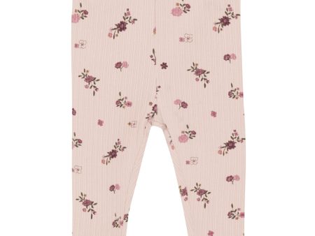 Minymo Sepia Rose Leggings AOP Rib For Sale