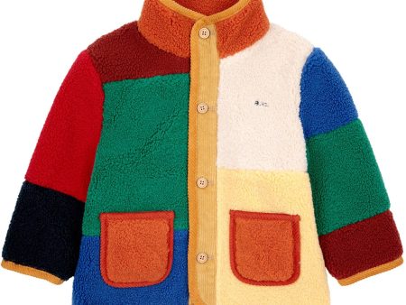 Bobo Choses Multicolor Color Block Sheepskin Jakke For Sale