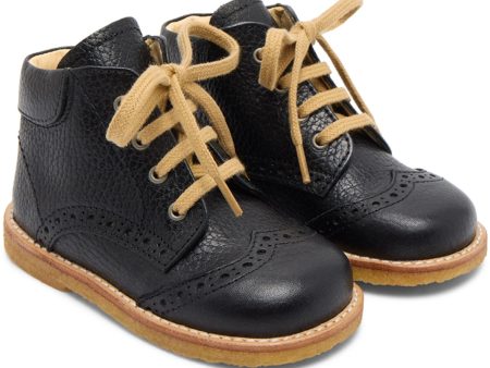 Angulus Black Klassisk Snøresko Med Brogue Detaljer Sale