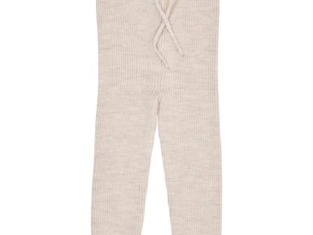 Copenhagen Colors Pale Cream Melange Merino Classic Rib Leggings Online